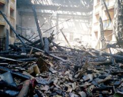 Il Teatro Nicola Vaccaj dopo l’incendio del 29 luglio 2008