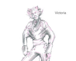 Bozzettei dei costumi Victoria
<br> Coveri