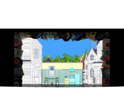 bozzetto scena Cucina Cunningham
<br> Carla Ricotti